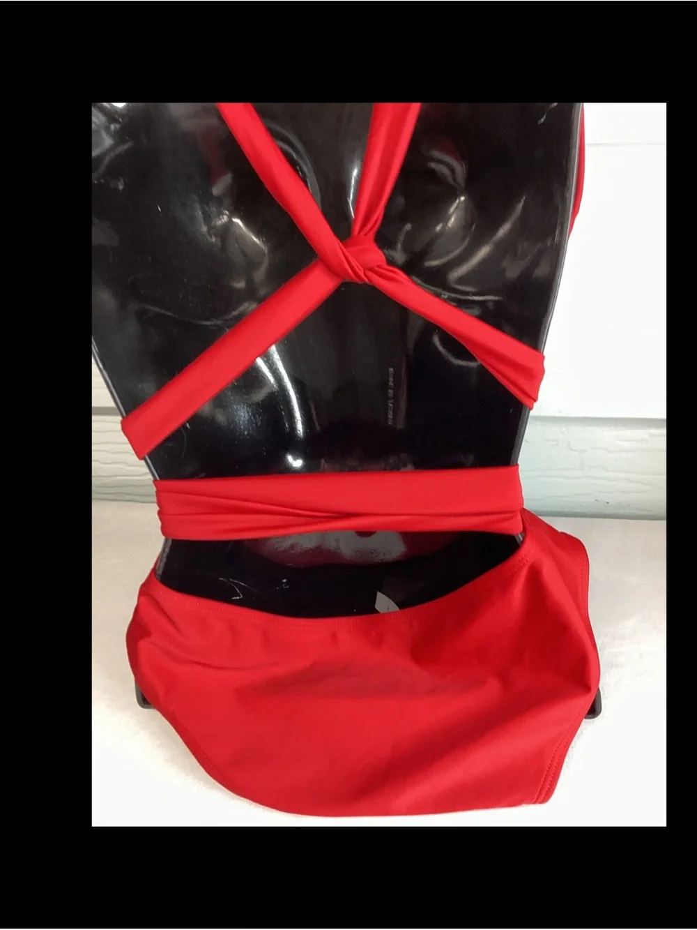 Red Deep V Wrap-Front Womens Top with Waist Tie